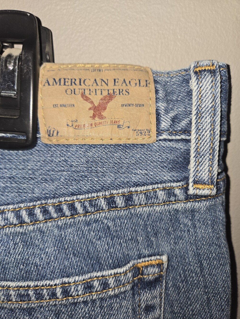 Vtg American Eagle Hipster Flare Denim Jeans Distressed Sz 12 100% Cotton Hippie - Picture 5 of 8